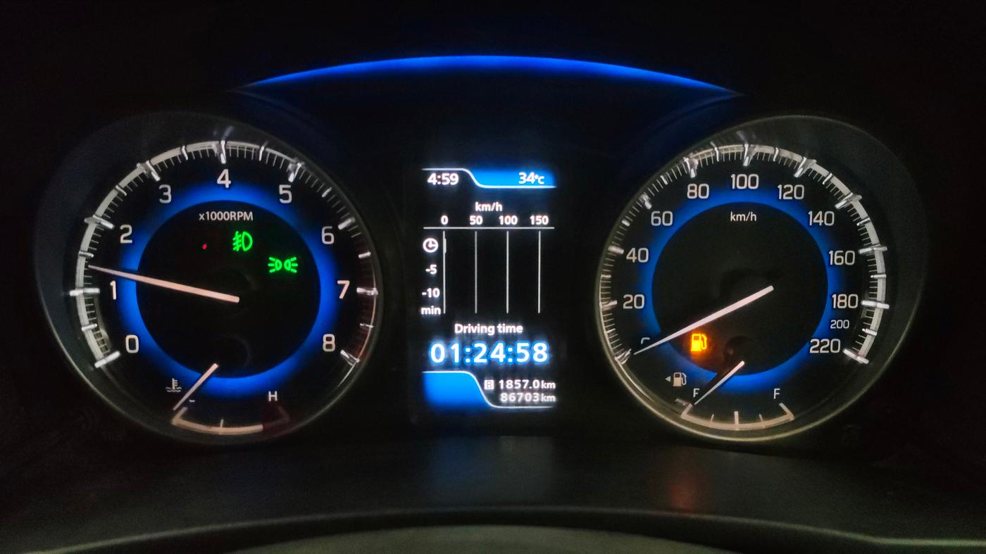2020 Toyota Glanza G, Petrol, Manual, 86,702 km, Odometer Image