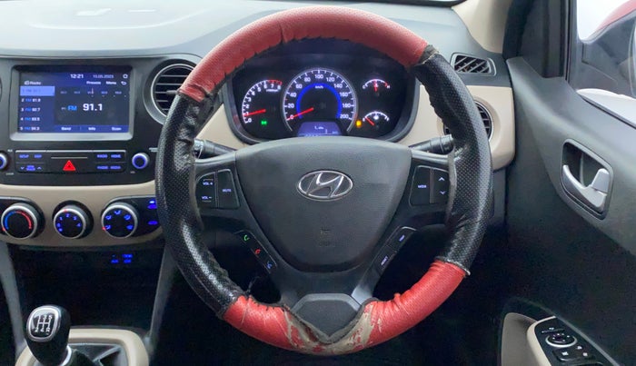 2018 Hyundai Grand i10 SPORTZ (O) 1.2 KAPPA VTVT, Petrol, Manual, 1,00,624 km, Steering Wheel Close Up