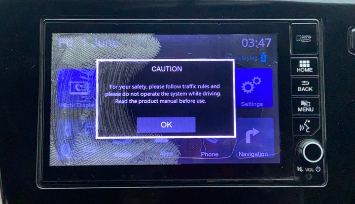 2018 Honda City 1.5L I-VTE V CVT, Petrol, Automatic, 52,370 km, Infotainment system - GPS Card not working/missing