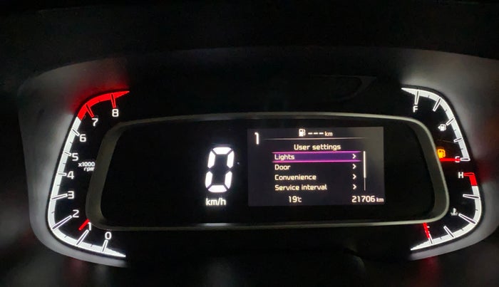 2023 KIA SONET HTX 1.0 TURBO PETROL IMT, Petrol, Manual, 21,705 km, Odometer Image