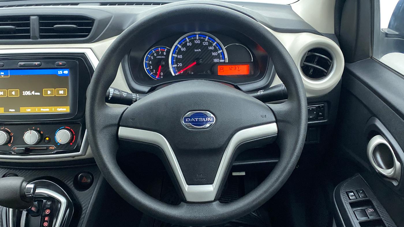 2019 Datsun Go Plus T(O) CVT, Petrol, Automatic, 2,337 km, Steering Wheel Close Up