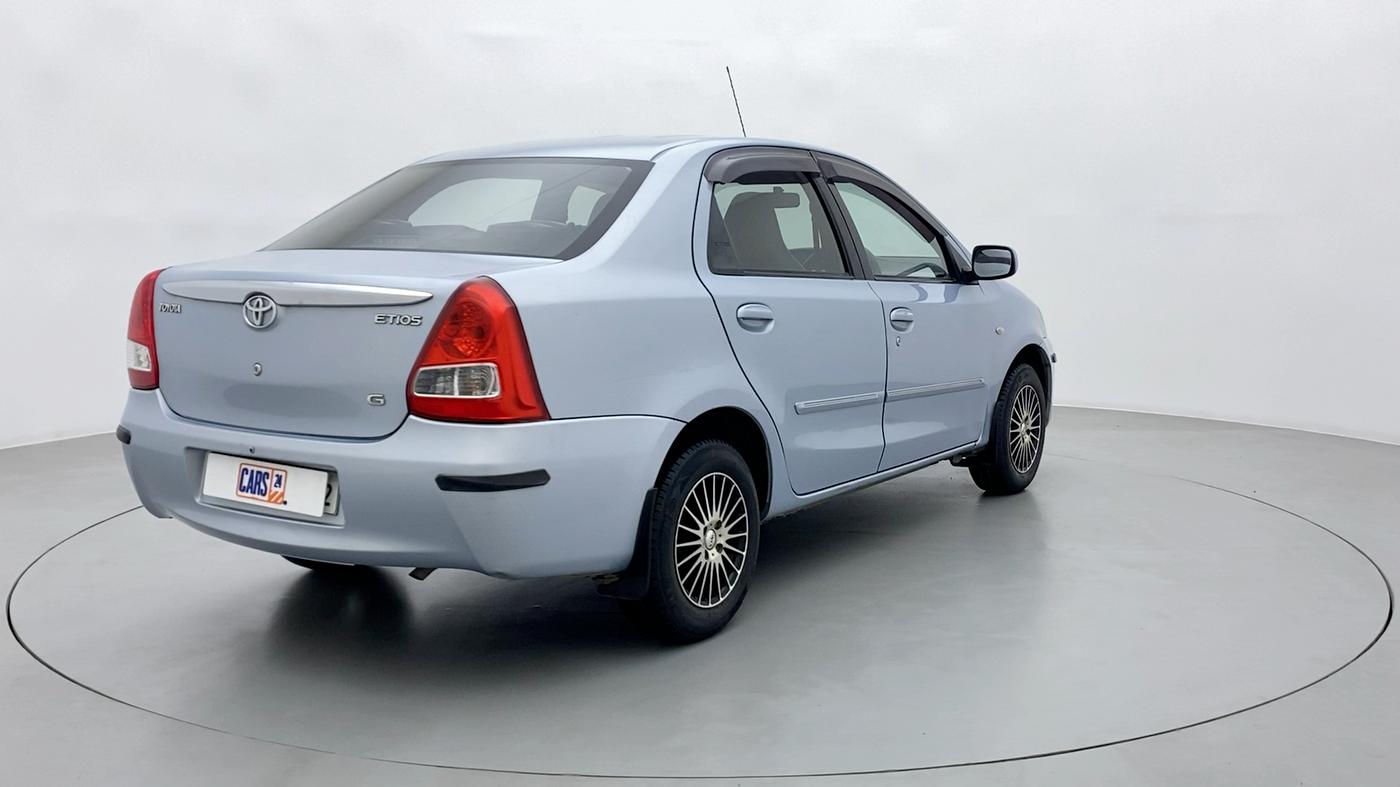 2011 Toyota Etios G, Petrol, Manual, 80,468 km, Right Back Diagonal