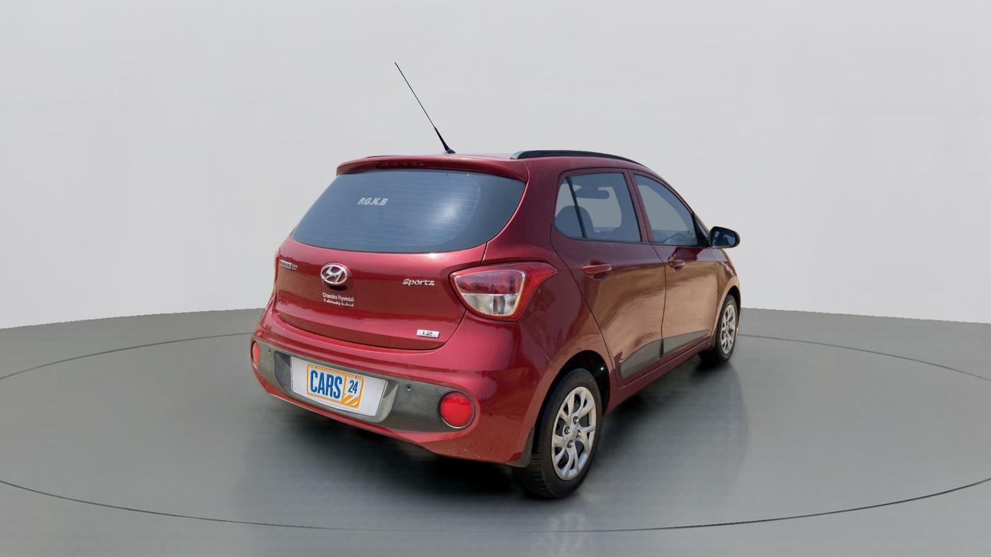 2017 Hyundai Grand i10 SPORTZ (O) 1.2 KAPPA VTVT, Petrol, Manual, 25,283 km, Right Back Diagonal