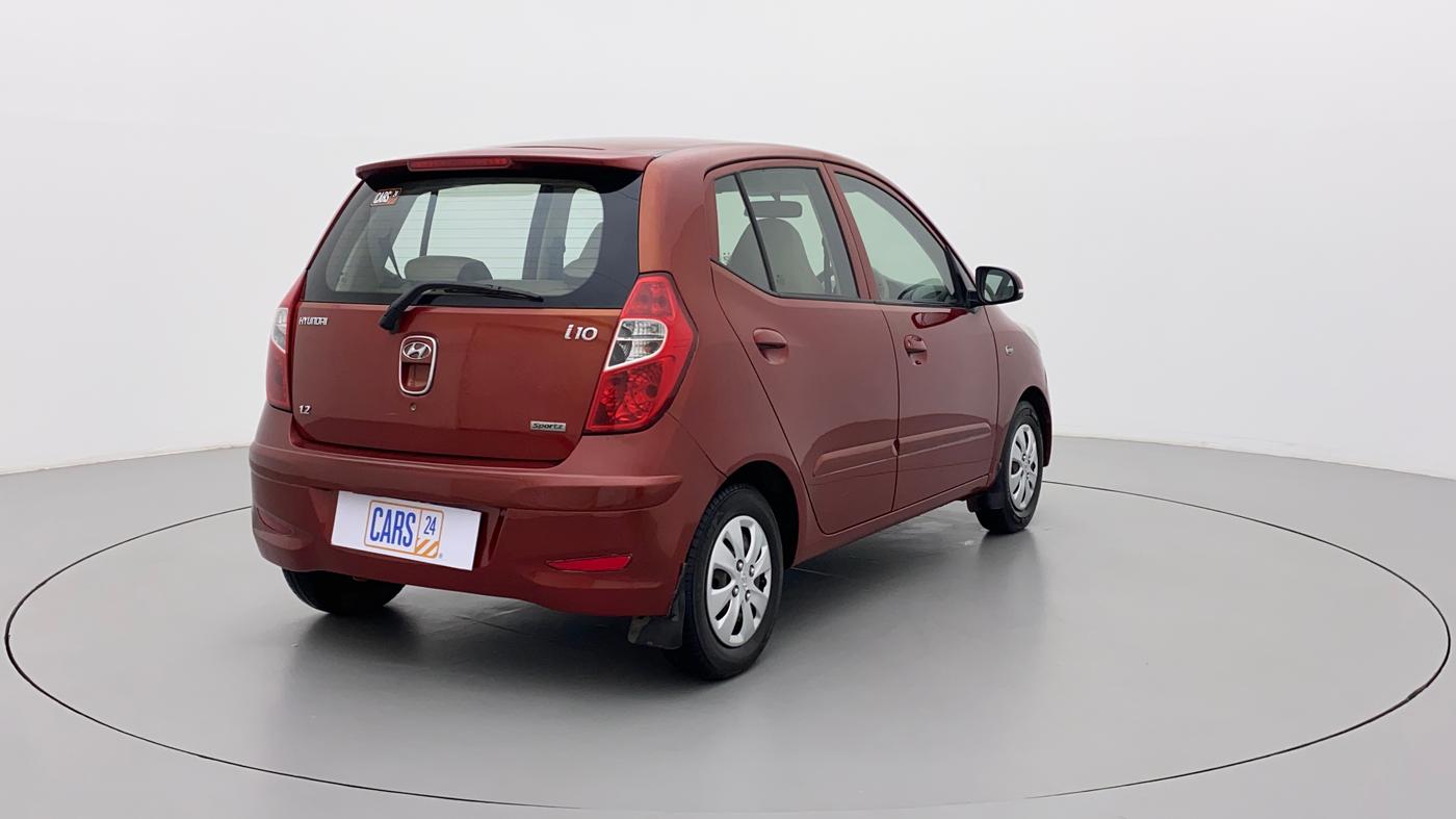 2012 Hyundai i10 SPORTZ 1.2, CNG, Manual, 93,026 km, Right Back Diagonal