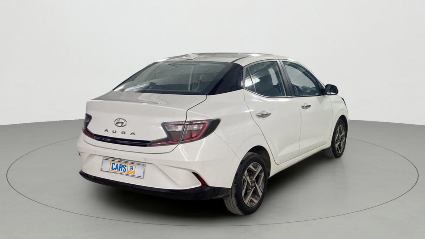 2021 Hyundai AURA SX+ 1.0 TURBO GDI MT, Petrol, Manual, 13,621 km, Right Back Diagonal