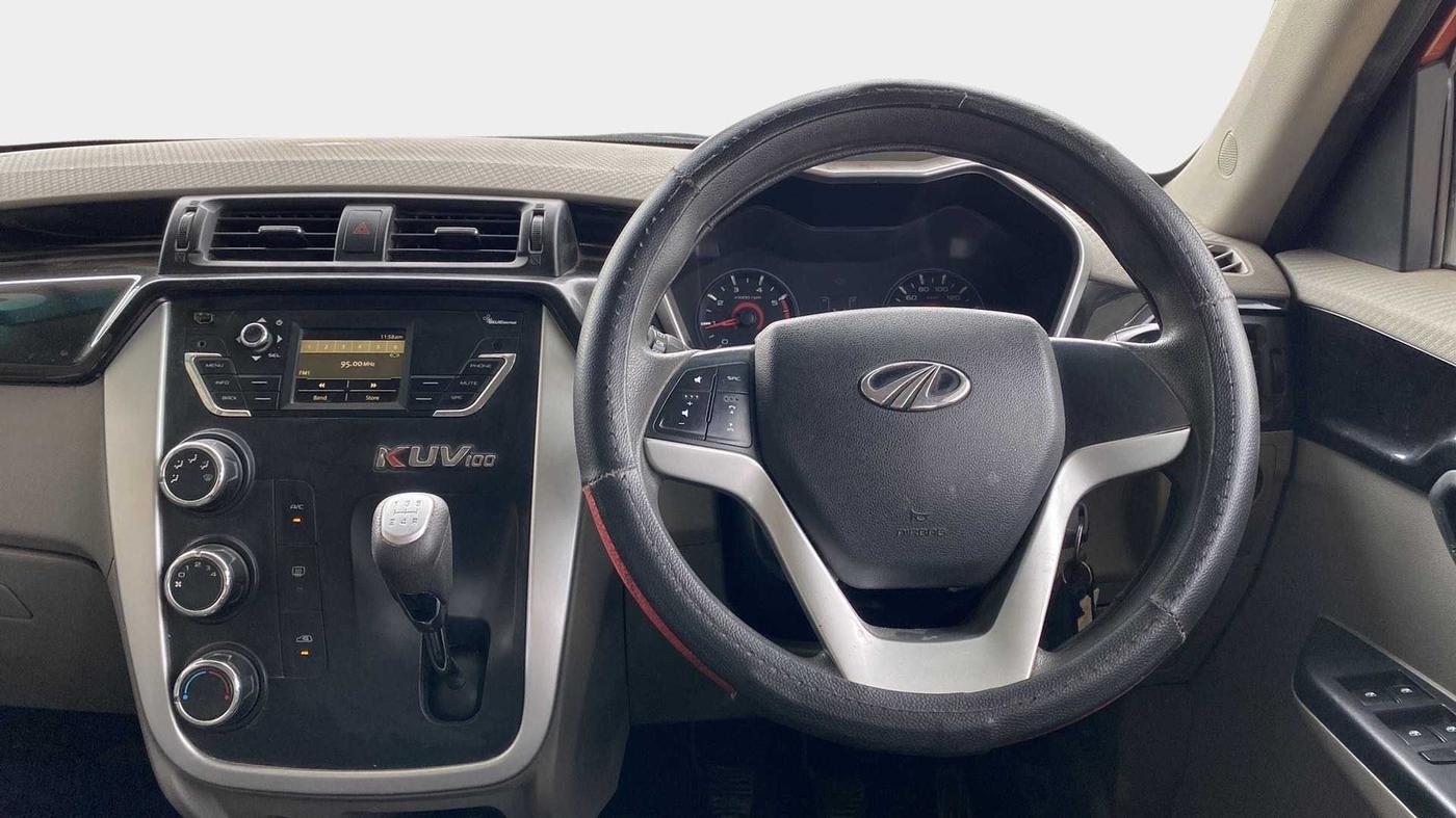 2016 Mahindra Kuv100 K8 6 STR, Petrol, Manual, 1,03,687 km, Steering Wheel Close Up
