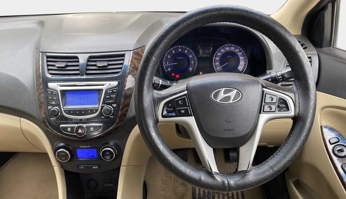 2013 Hyundai Verna FLUIDIC 1.6 VTVT SX OPT, Petrol, Manual, 50,908 km, Steering Wheel Close Up