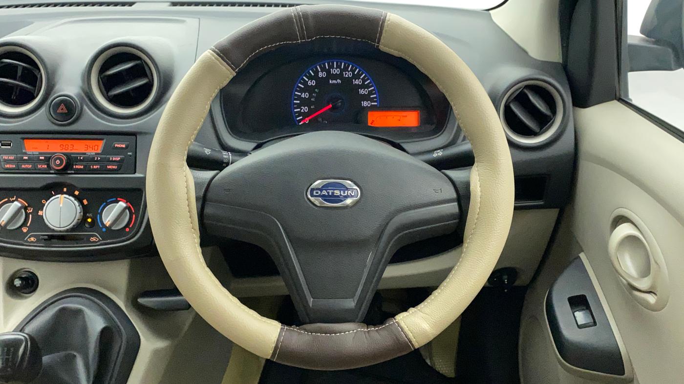 2018 Datsun Go Plus T, Petrol, Manual, 14,668 km, Steering Wheel Close Up