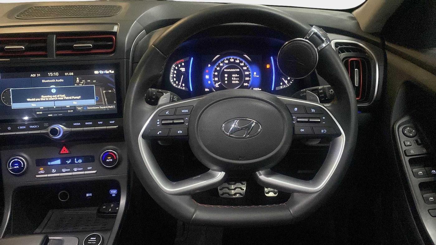 2022 Hyundai Creta SX (O) 1.4 TURBO DCT, Petrol, Automatic, 9,555 km, Steering Wheel Close Up