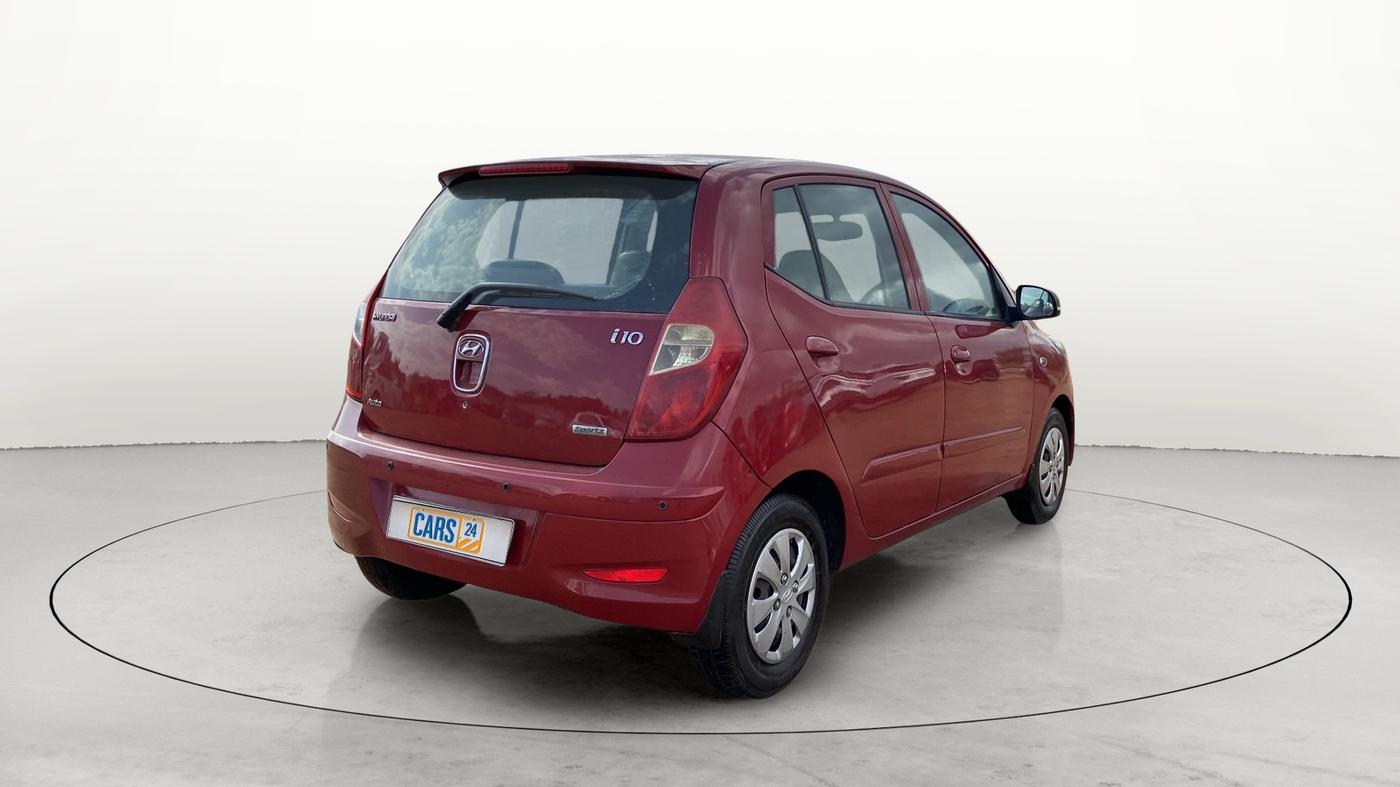 2012 Hyundai i10 SPORTZ 1.2 AT, Petrol, Automatic, 1,02,391 km, Right Back Diagonal