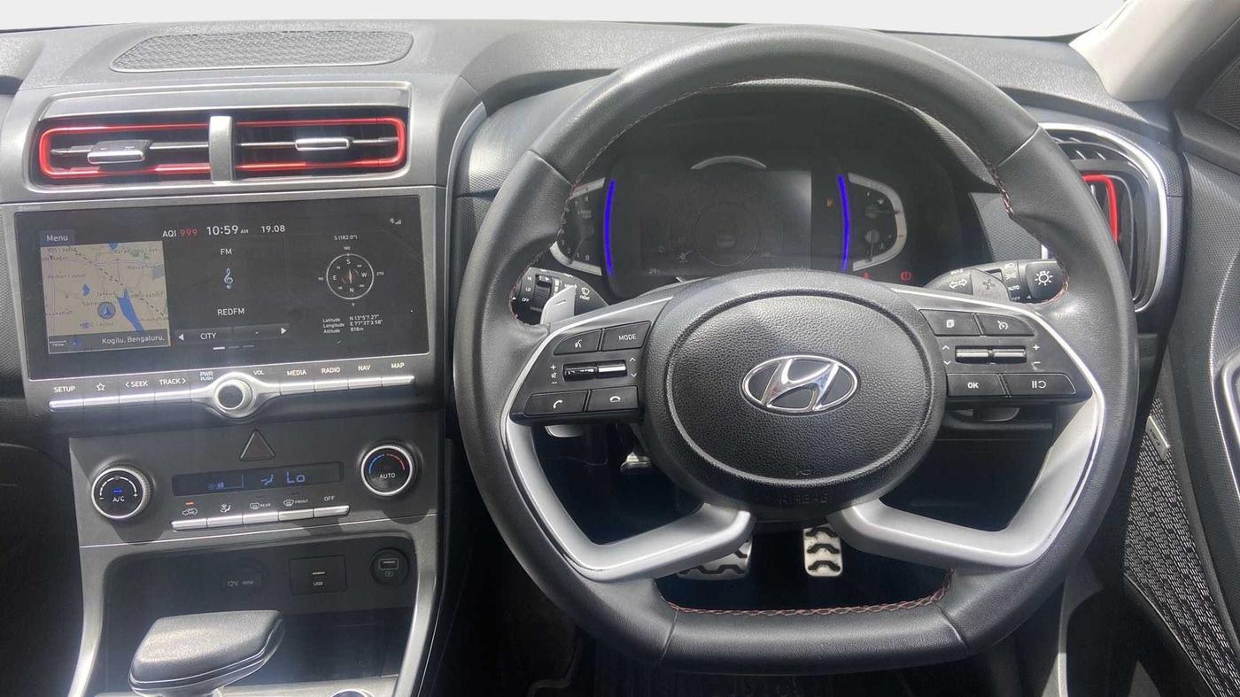 2020 Hyundai Creta SX (O) 1.4 TURBO DCT, Petrol, Automatic, 30,113 km, Steering Wheel Close Up