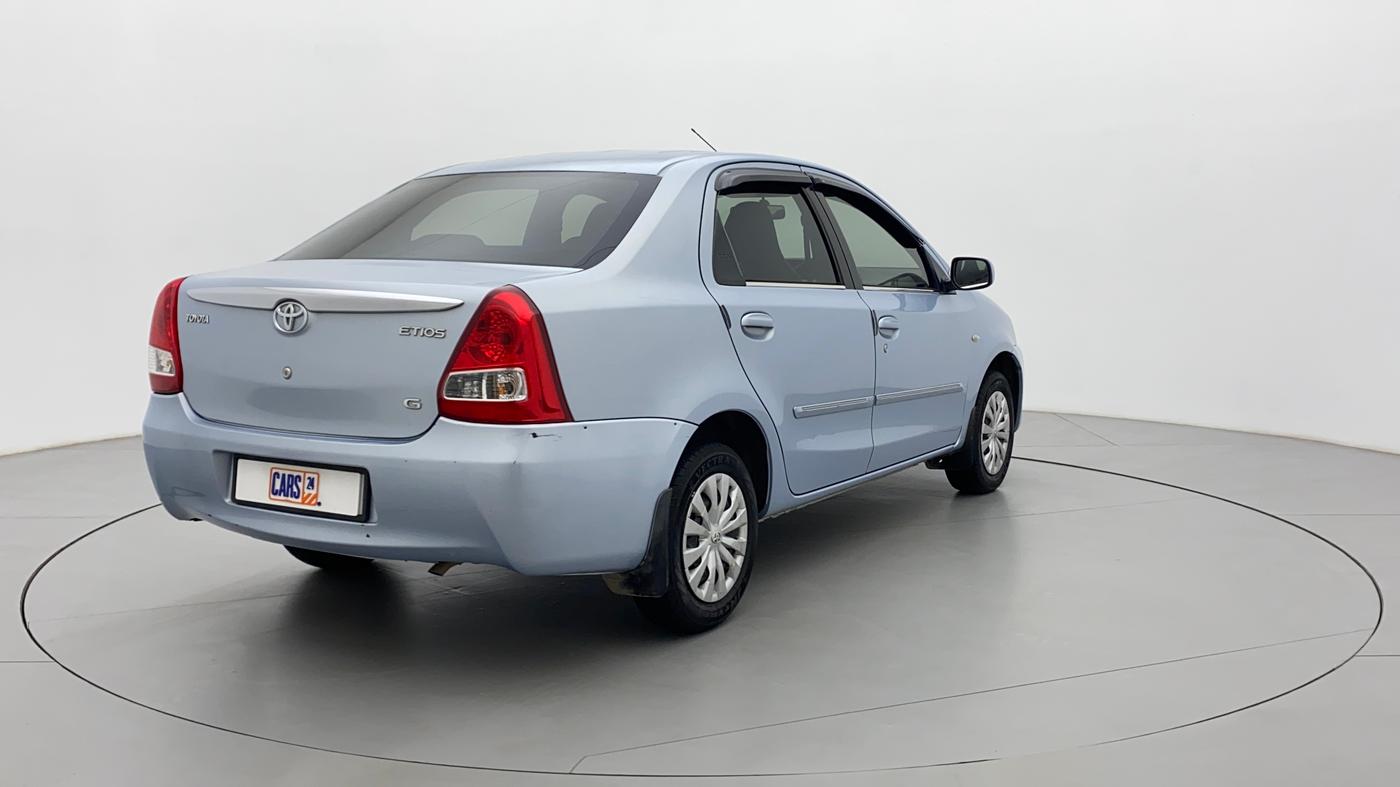 2012 Toyota Etios G, Petrol, Manual, 1,02,392 km, Right Back Diagonal