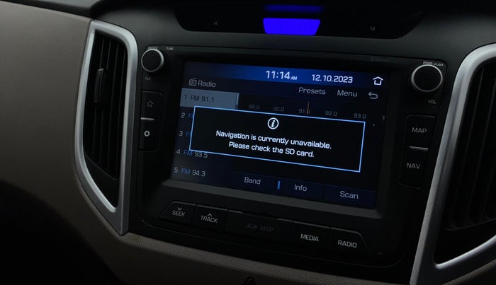 2018 Hyundai Creta SX AT 1.6 PETROL, Petrol, Automatic, 37,663 km, Infotainment system - GPS Card not working/missing