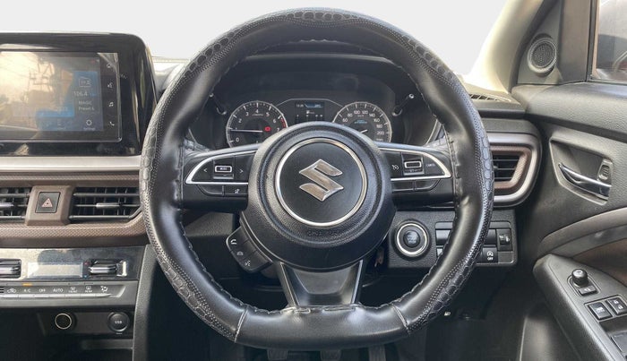 2023 Maruti BREZZA ZXI SMART HYBRID DUAL TONE, Petrol, Manual, 6,829 km, Steering Wheel Close Up