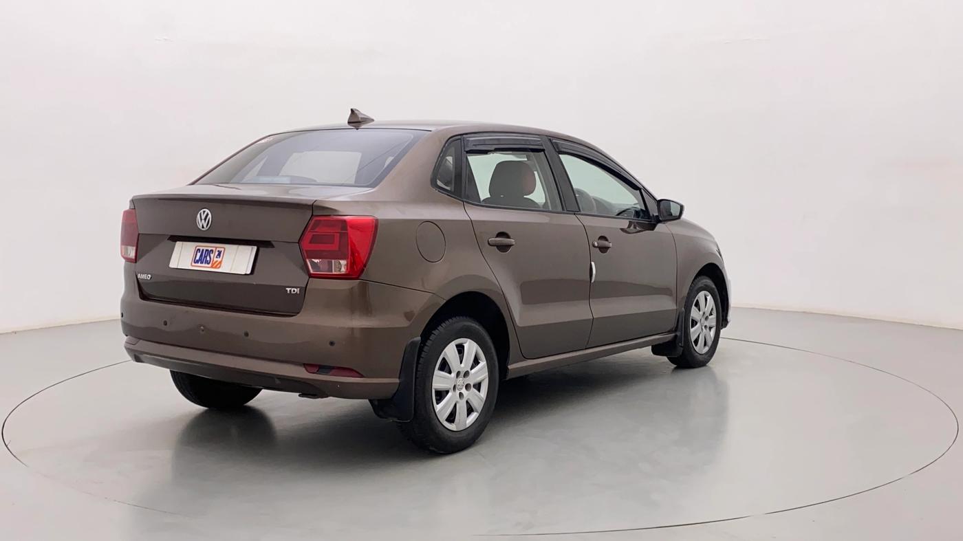 2017 Volkswagen Ameo TRENDLINE 1.5L, Diesel, Manual, 1,03,568 km, Right Back Diagonal