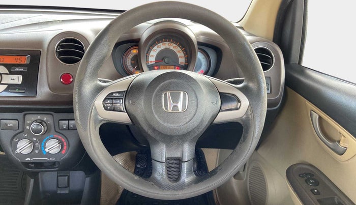 2013 Honda Brio V MT, Petrol, Manual, 1,12,738 km, Steering Wheel Close Up