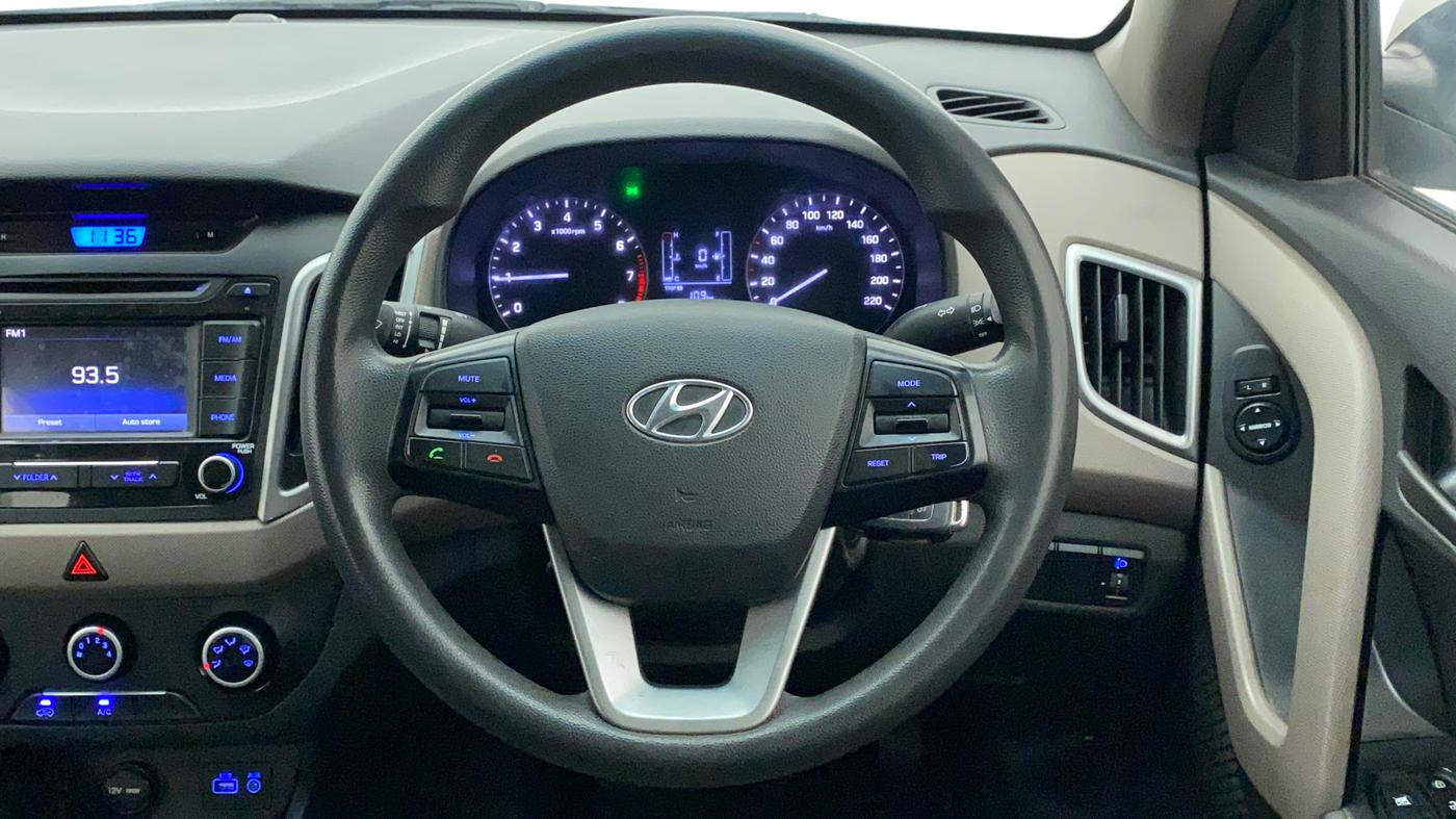 2018 Hyundai Creta E PLUS 1.6 PETROL, Petrol, Manual, 1,14,721 km, Steering Wheel Close Up