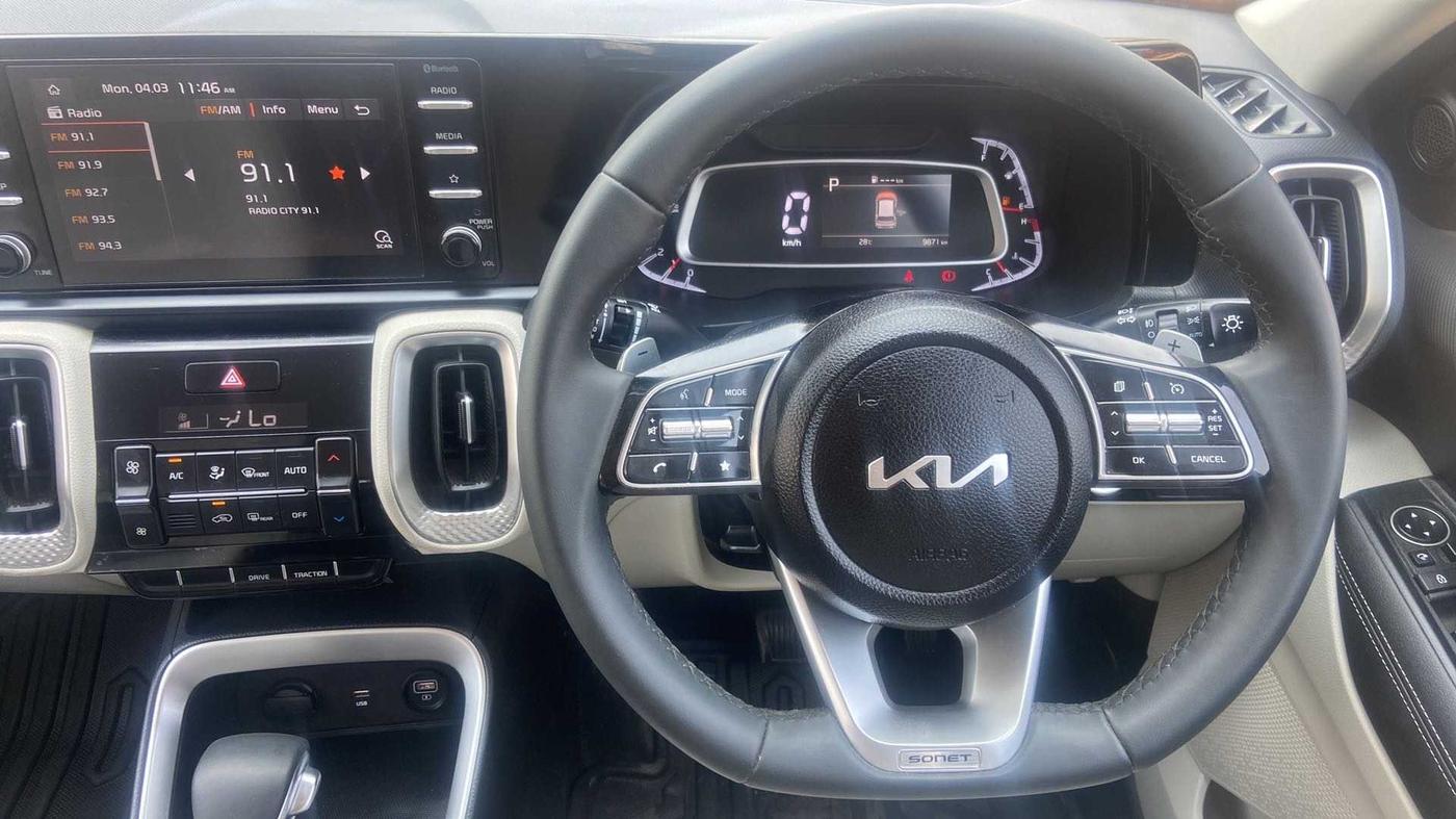 2023 KIA SONET HTX 1.0 DCT, Petrol, Automatic, 9,869 km, Steering Wheel Close Up