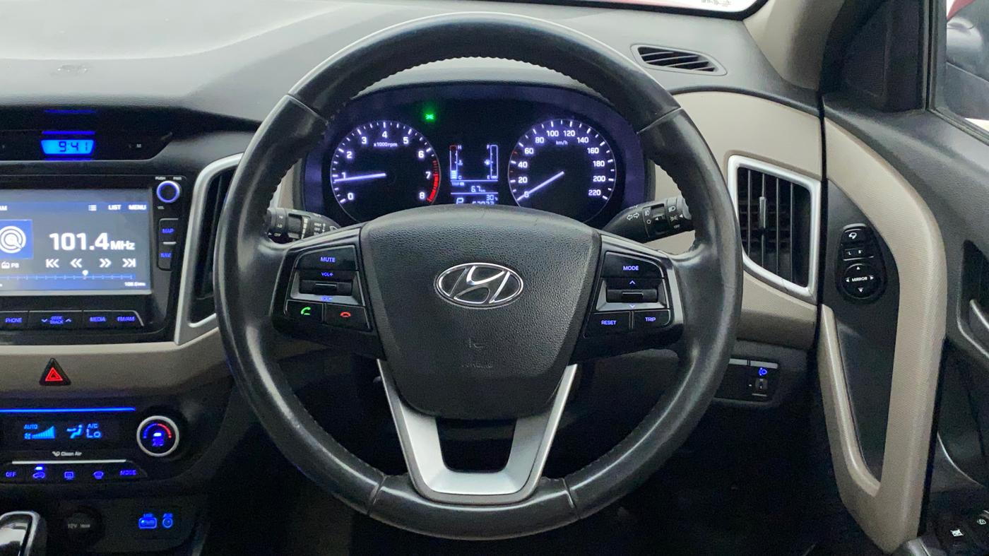 2018 Hyundai Creta SX PLUS AT 1.6 PETROL, Petrol, Automatic, 58,082 km, Steering Wheel Close Up