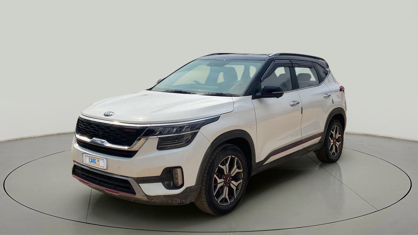 2021 KIA SELTOS GTX PLUS 1.4 PETROL DCT DUAL TONE, Petrol, Automatic, 30,414 km, Left Front Diagonal