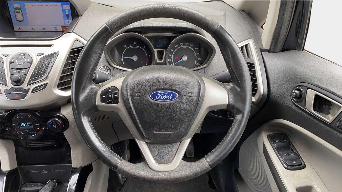 2017 Ford Ecosport TITANIUM 1.5L DIESEL, Diesel, Manual, 1,11,848 km, Steering Wheel Close Up