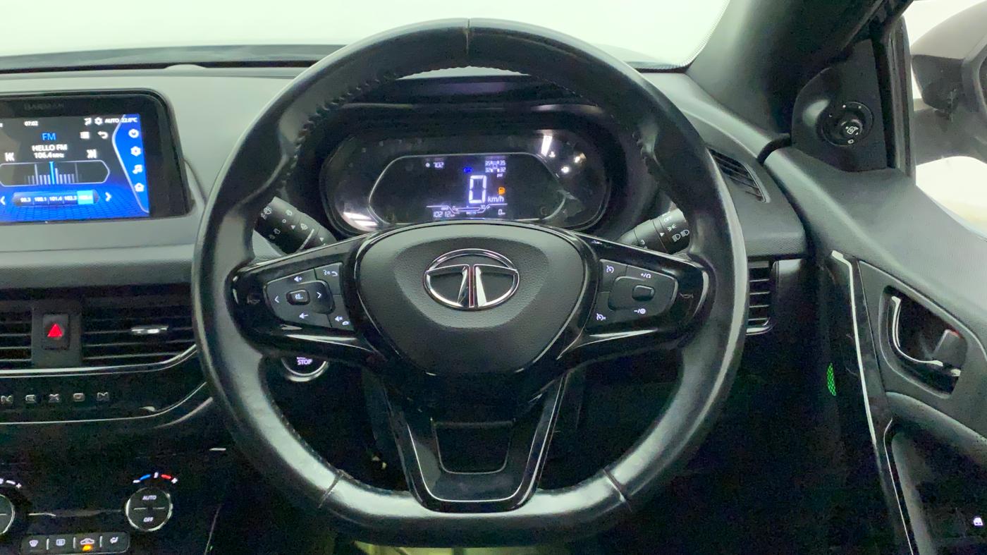 2022 Tata NEXON XZ PLUS (O) PETROL DARK EDITION, Petrol, Manual, 10,483 km, Steering Wheel Close Up