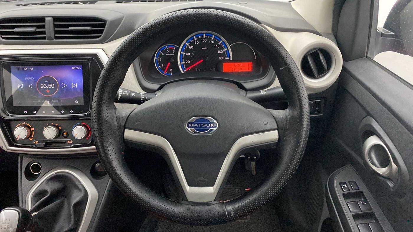 2018 Datsun Go Plus T, Petrol, Manual, 69,087 km, Steering Wheel Close Up