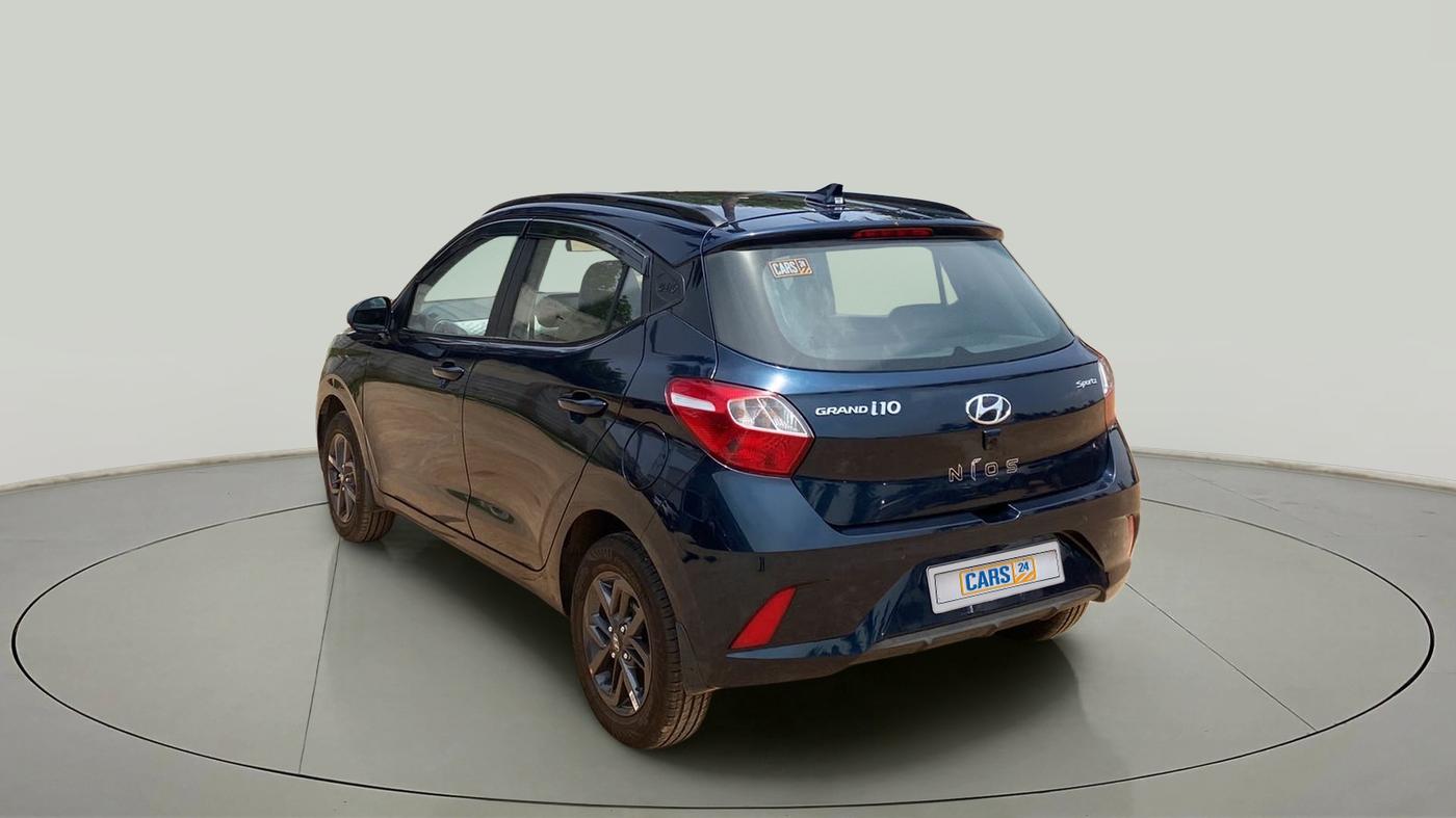 2021 Hyundai GRAND I10 NIOS SPORTZ AMT 1.2 KAPPA VTVT, Petrol, Automatic, 7,695 km, Left Back Diagonal