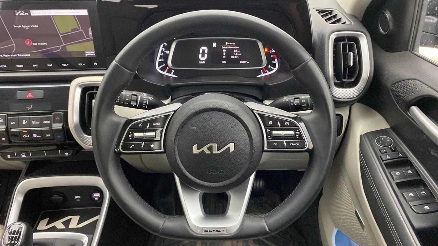 2021 KIA SONET HTX PLUS 1.0 IMT, Petrol, Manual, 26,930 km, Steering Wheel Close Up
