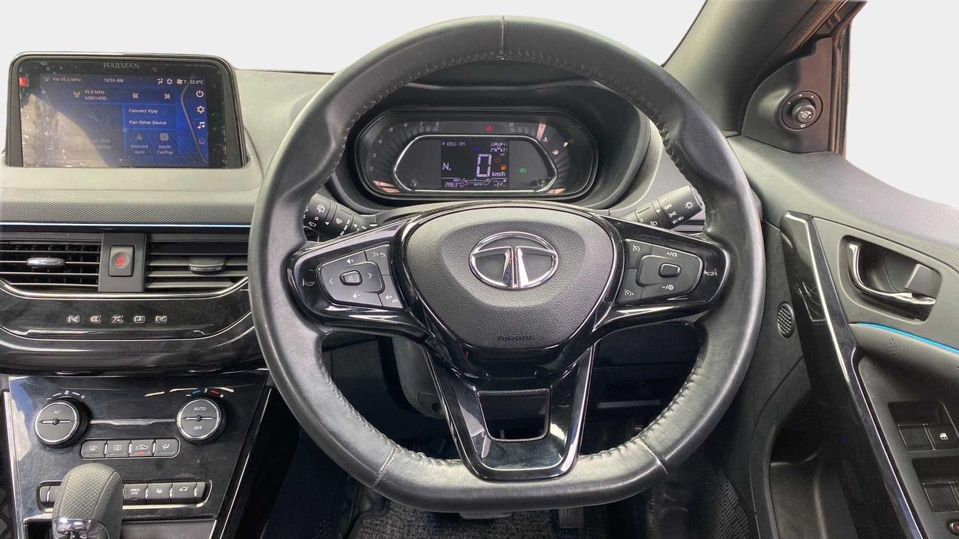 2021 Tata NEXON XZA PLUS (O) PETROL DARK EDITION, Petrol, Automatic, 28,606 km, Steering Wheel Close Up
