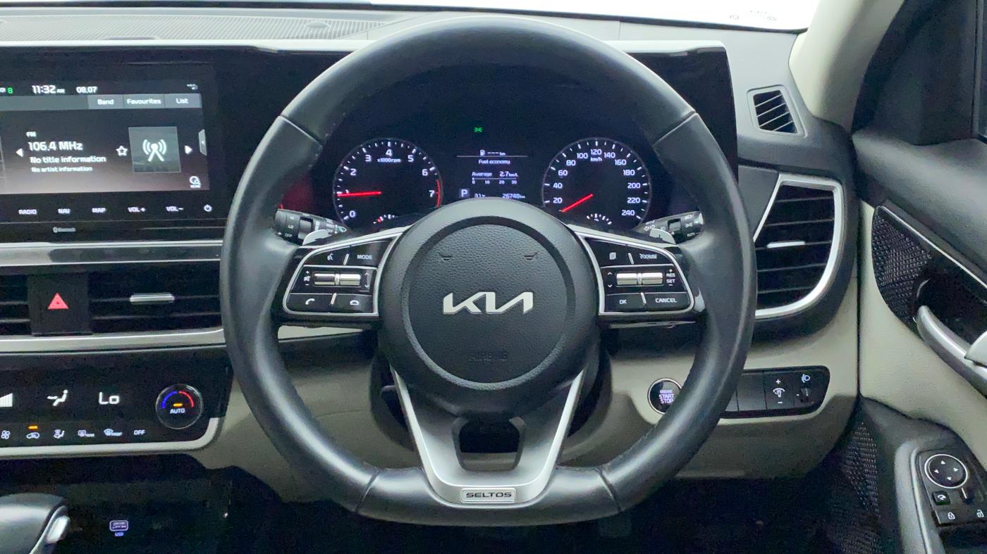 2022 KIA SELTOS HTX 1.5 CVT PETROL, Petrol, Automatic, 26,818 km, Steering Wheel Close Up