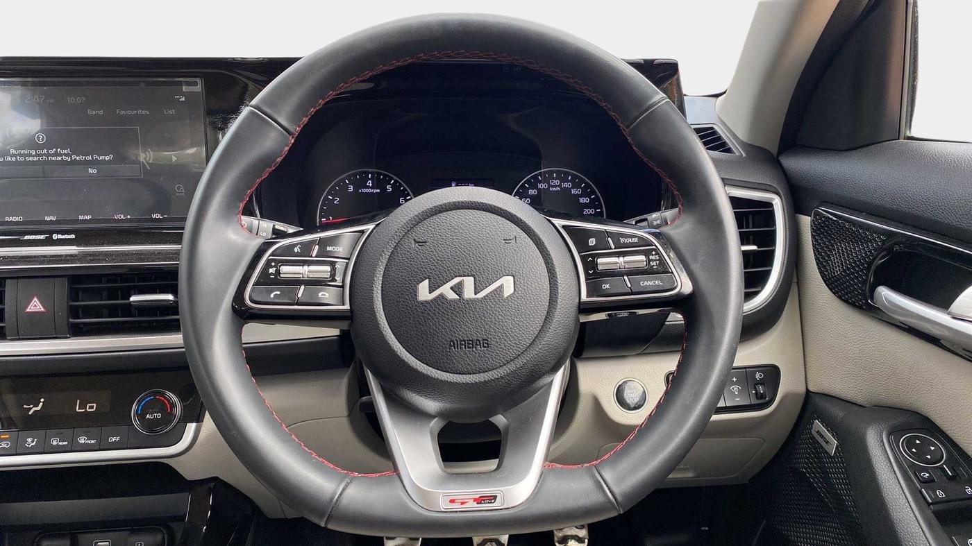 2022 KIA SELTOS GTX (O) 1.4, Petrol, Manual, 8,827 km, Steering Wheel Close Up
