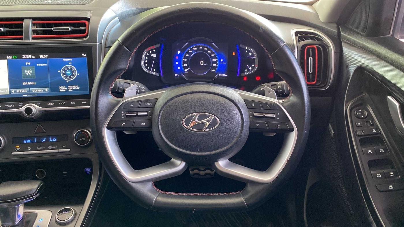 2021 Hyundai Creta SX (O) 1.4 TURBO DCT, Petrol, Automatic, 51,190 km, Steering Wheel Close Up