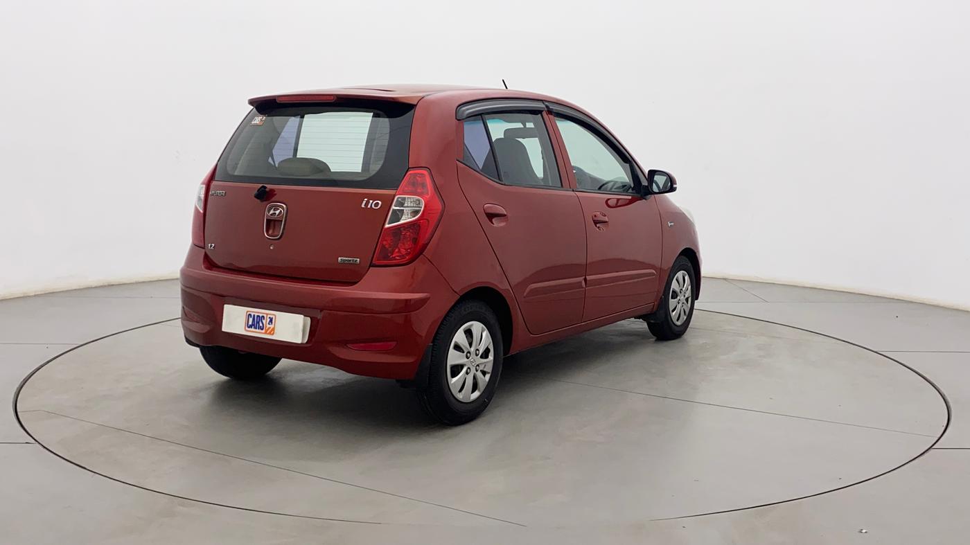 2012 Hyundai i10 SPORTZ 1.2, Petrol, Manual, 98,993 km, Right Back Diagonal