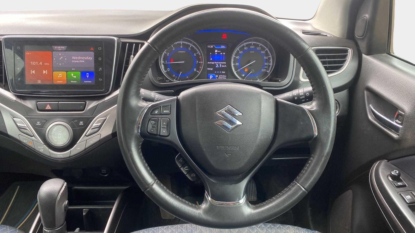 2019 Maruti Baleno ALPHA CVT PETROL 1.2, Petrol, Automatic, 65,568 km, Steering Wheel Close Up