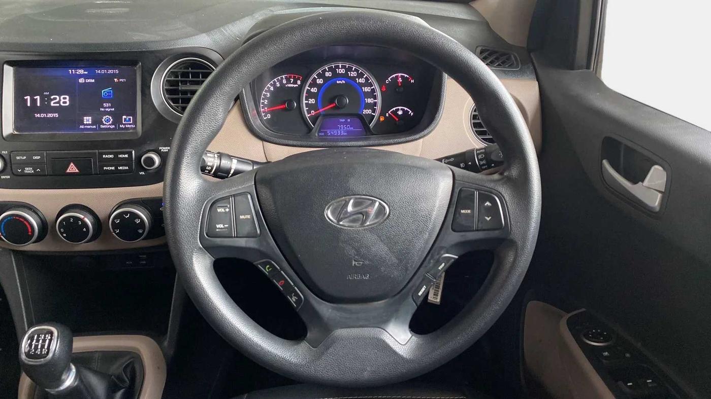 2017 Hyundai Grand i10 SPORTZ (O) 1.2 KAPPA VTVT, Petrol, Manual, 55,205 km, Steering Wheel Close Up