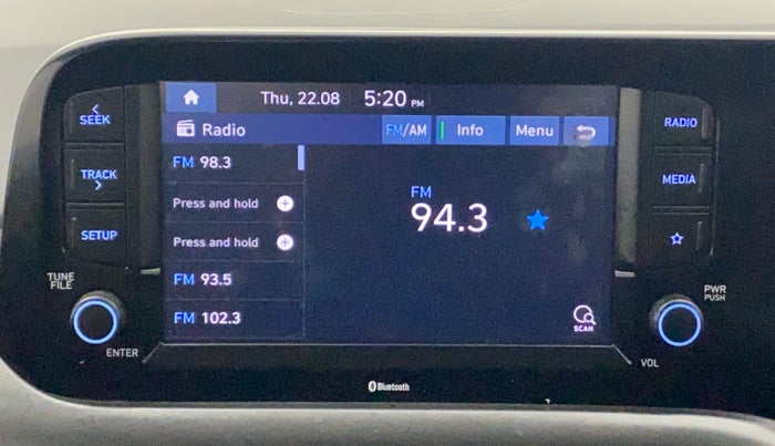 2022 Hyundai GRAND I10 NIOS SPORTZ 1.0 TURBO GDI, Petrol, Manual, 24,188 km, Infotainment System