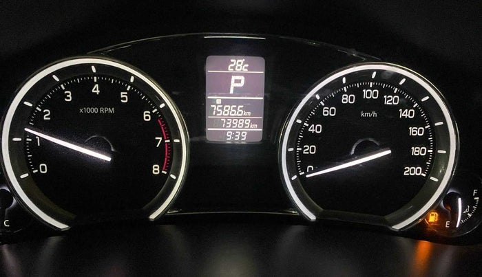 2017 Maruti Ciaz ZETA 1.4  AT PETROL, Petrol, Automatic, 74,037 km, Odometer Image