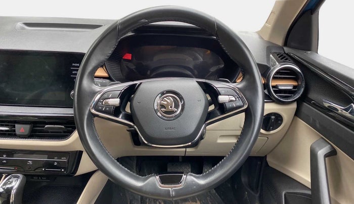 2022 Skoda SLAVIA STYLE 1.0L TSI AT, Petrol, Automatic, 30,564 km, Steering Wheel Close Up