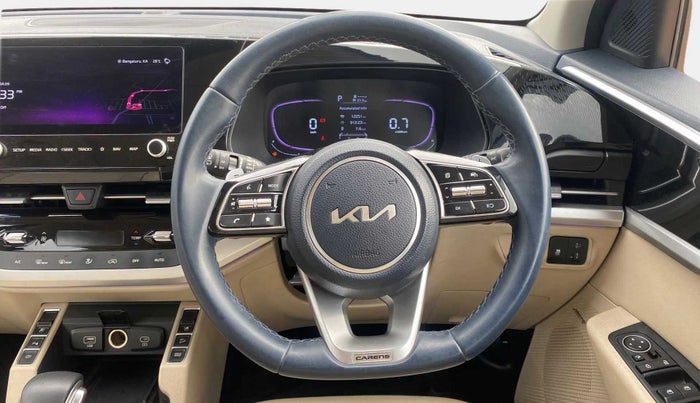 2022 KIA CARENS LUXURY PLUS 1.4 PETROL DCT 6 STR, Petrol, Automatic, 12,150 km, Steering Wheel Close Up