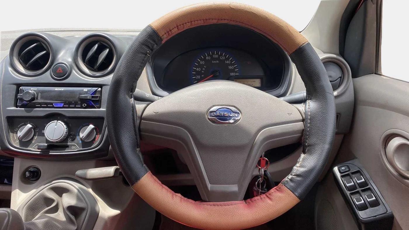 2017 Datsun Go Plus A EPS, Petrol, Manual, 44,741 km, Steering Wheel Close Up