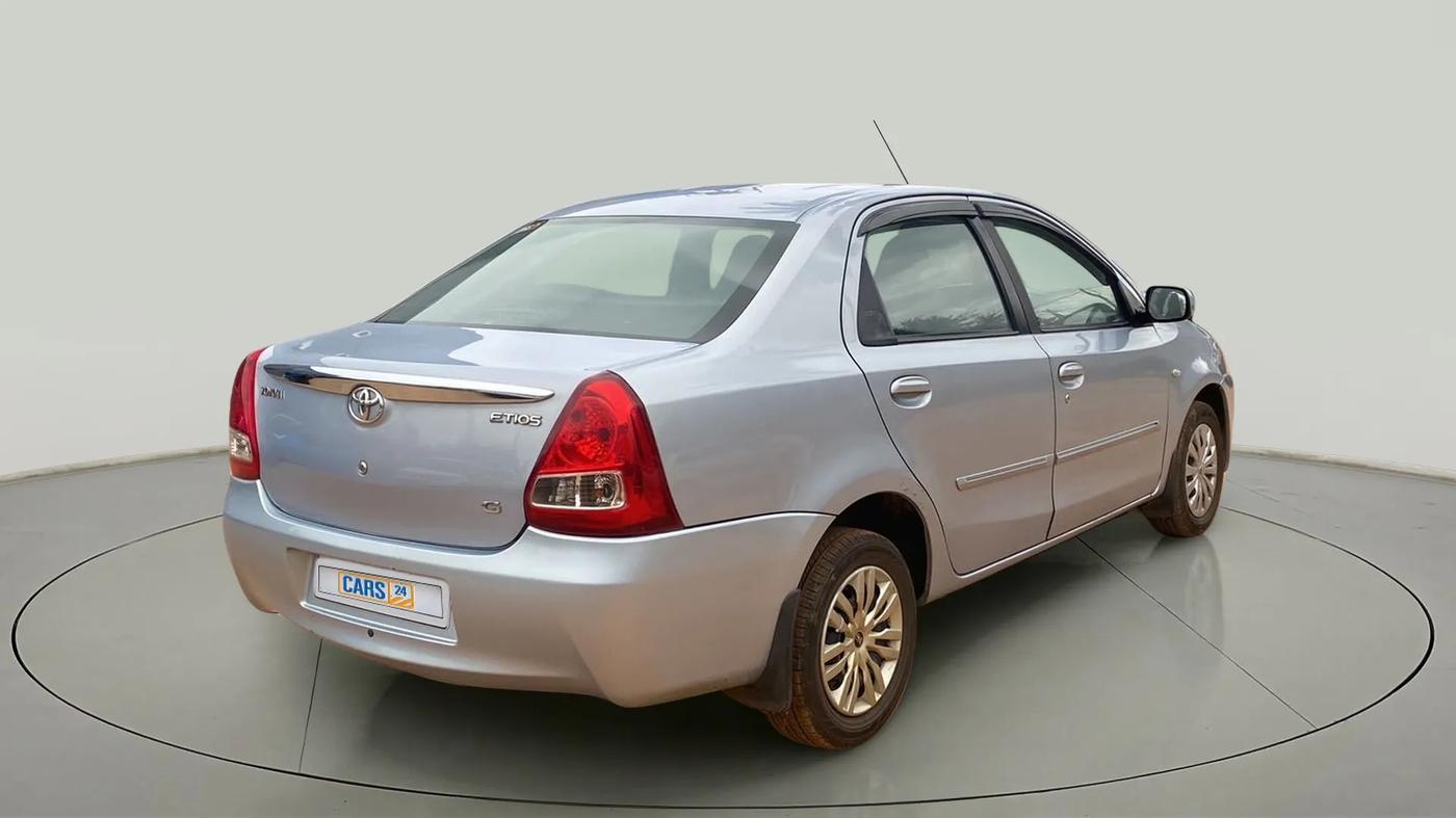 2012 Toyota Etios G, Petrol, Manual, 92,472 km, Right Back Diagonal