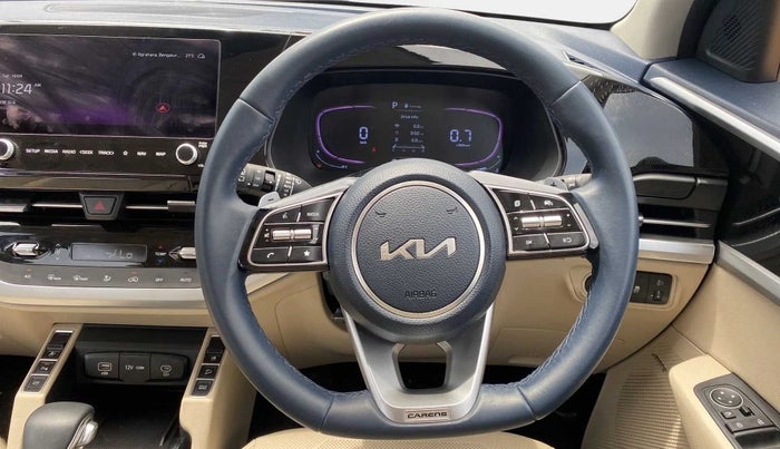 2022 KIA CARENS LUXURY PLUS 1.4 PETROL DCT 6 STR, Petrol, Automatic, 21,693 km, Steering Wheel Close Up