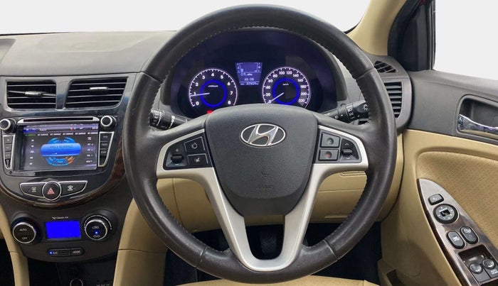 2014 Hyundai Verna FLUIDIC 1.6 VTVT SX OPT, Petrol, Manual, 37,805 km, Steering Wheel Close Up