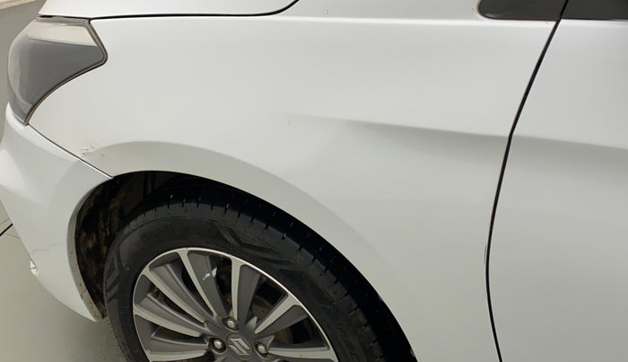 2019 Maruti Ciaz ALPHA 1.5 SHVS PETROL, Petrol, Manual, 43,374 km, Left fender - Slightly dented