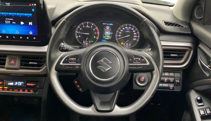 2023 Maruti BREZZA ZXI + SMART HYBRID, Petrol, Manual, 17,993 km, Steering Wheel Close Up