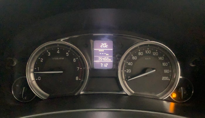 2017 Maruti Ciaz ZXI+, Petrol, Manual, 75,373 km, Odometer Image
