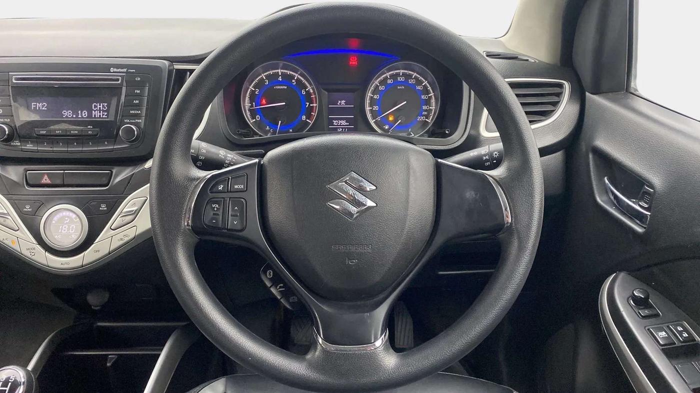 2016 Maruti Baleno DELTA PETROL 1.2, Petrol, Manual, 70,401 km, Steering Wheel Close Up