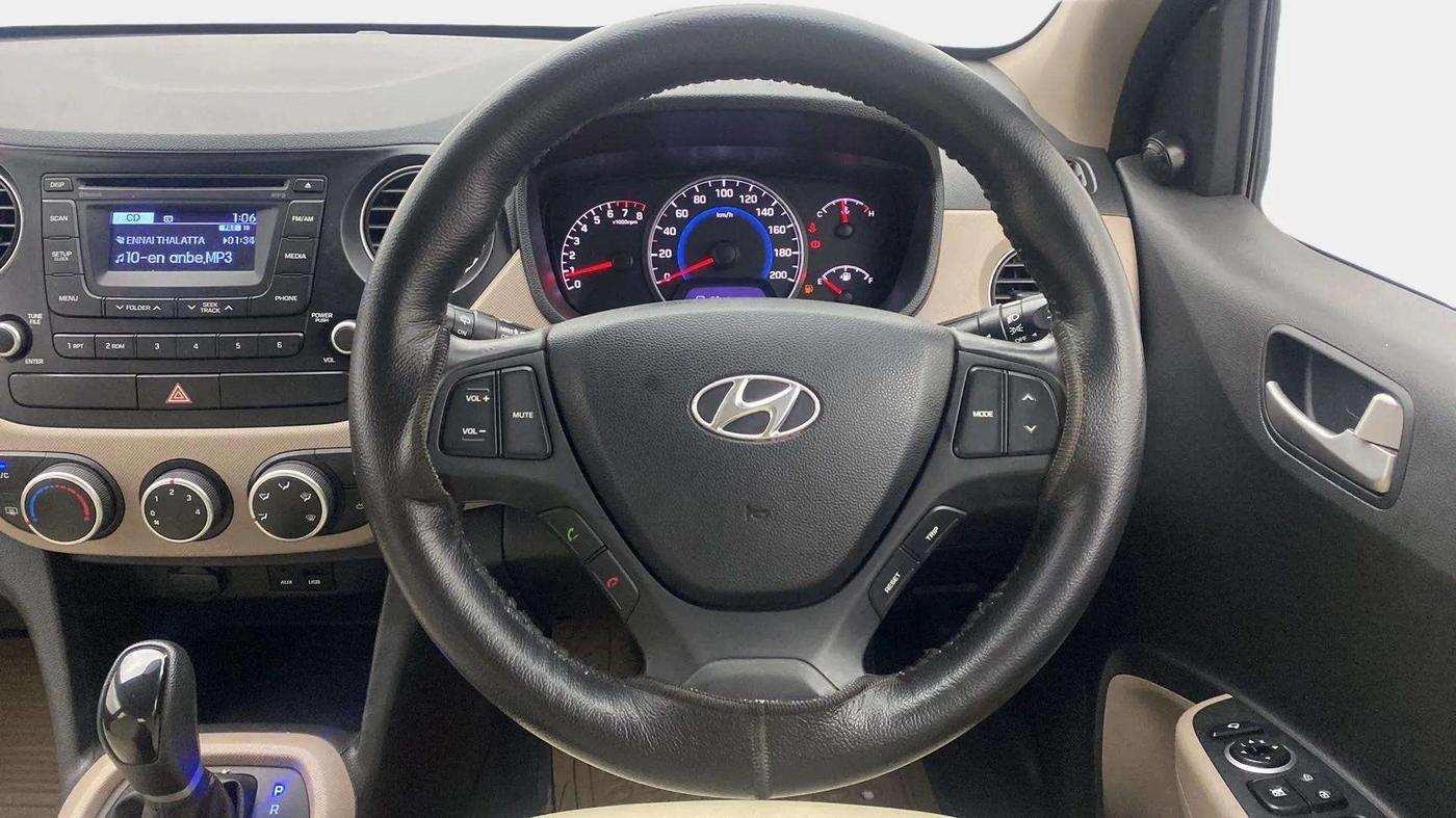 2014 Hyundai Grand i10 ASTA AT 1.2 KAPPA VTVT, Petrol, Automatic, 17,082 km, Steering Wheel Close Up
