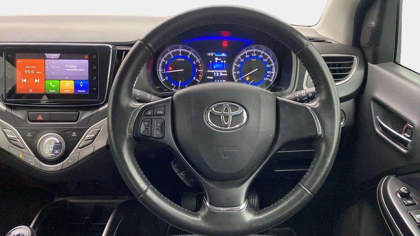 2020 Toyota Glanza V, Petrol, Manual, 38,152 km, Steering Wheel Close Up